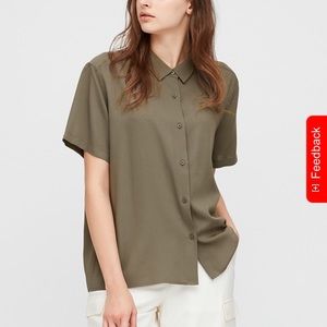 Uniqlo women rayon short sleeve blouse